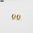Candonga Huggie Zircones Esmeralda 9*8MM G3MM - fondo verde