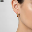 Arete Argolla 14MM Piedra Topacio - con modelo