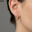 Arete Argolla 16MM Piedra Topacio - con modelo