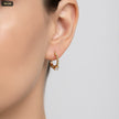 Arete Argolla 13MM Solitario Cristal - con modelo