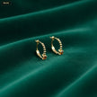 Arete Argolla 13MM Solitario Topacio - fondo verde