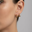 Arete Argolla 12MM con 5 Piedras Topacio - con modelo
