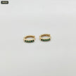 Arete Aro 13MM con 5 Piedras Verde - fondo blanco