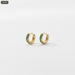 Arete Aro 10MM con Piedras Verde - fondo blanco