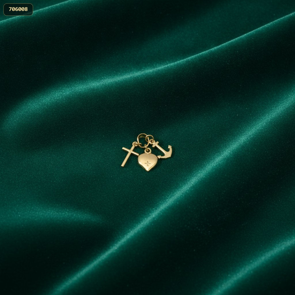 Dije Tres Gracias 20*20MM - fondo verde
