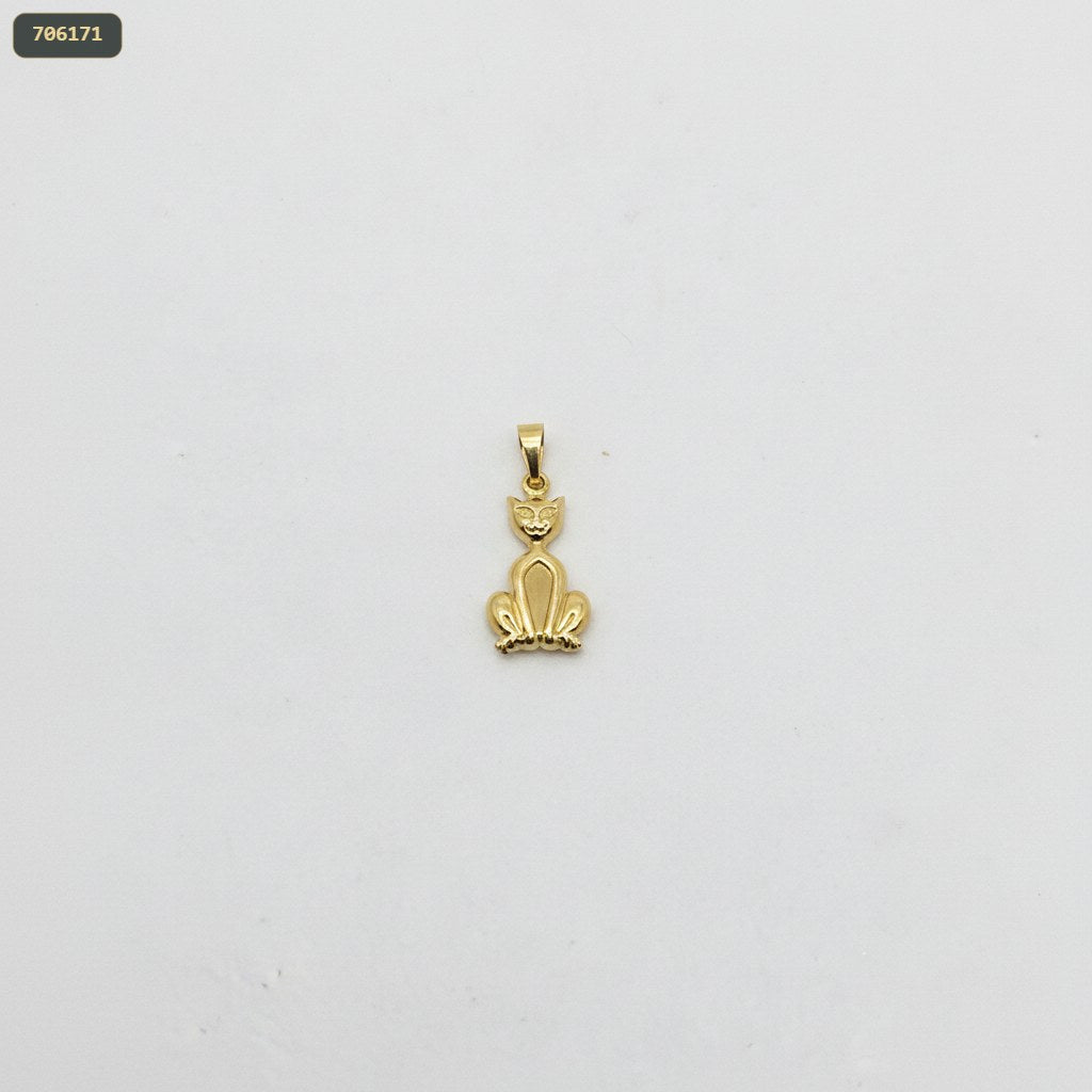 Dije Gato Dorado - fondo blanco
