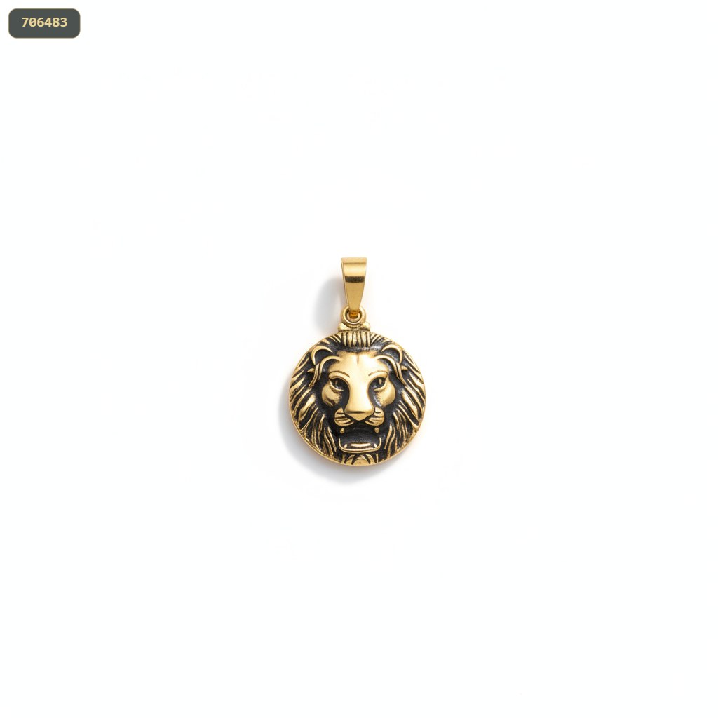 Dije Medalla Lion - fondo blanco