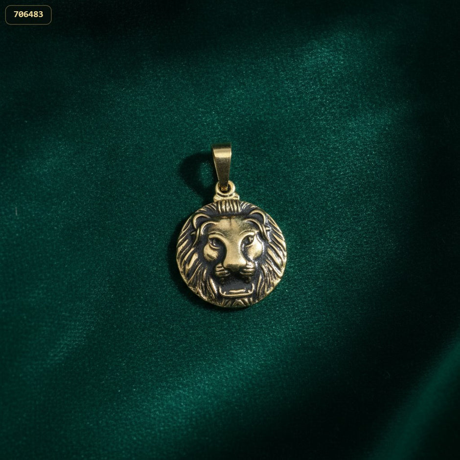 Dije Medalla Lion - fondo verde