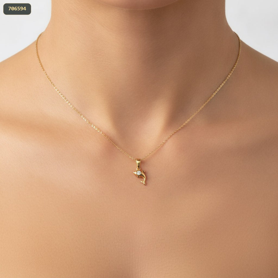 Dije Delfin Punto Zircon - con modelo