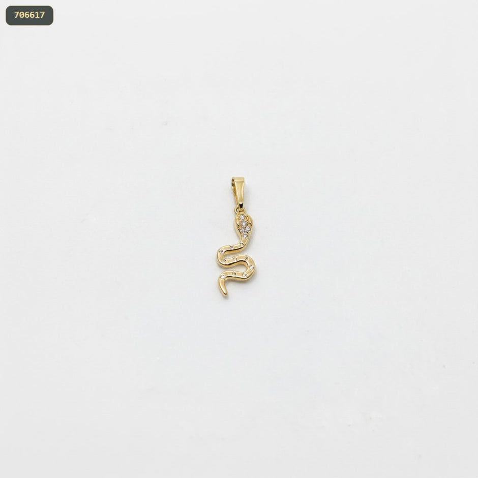Dije Serpiente Puntos Zircones - fondo blanco