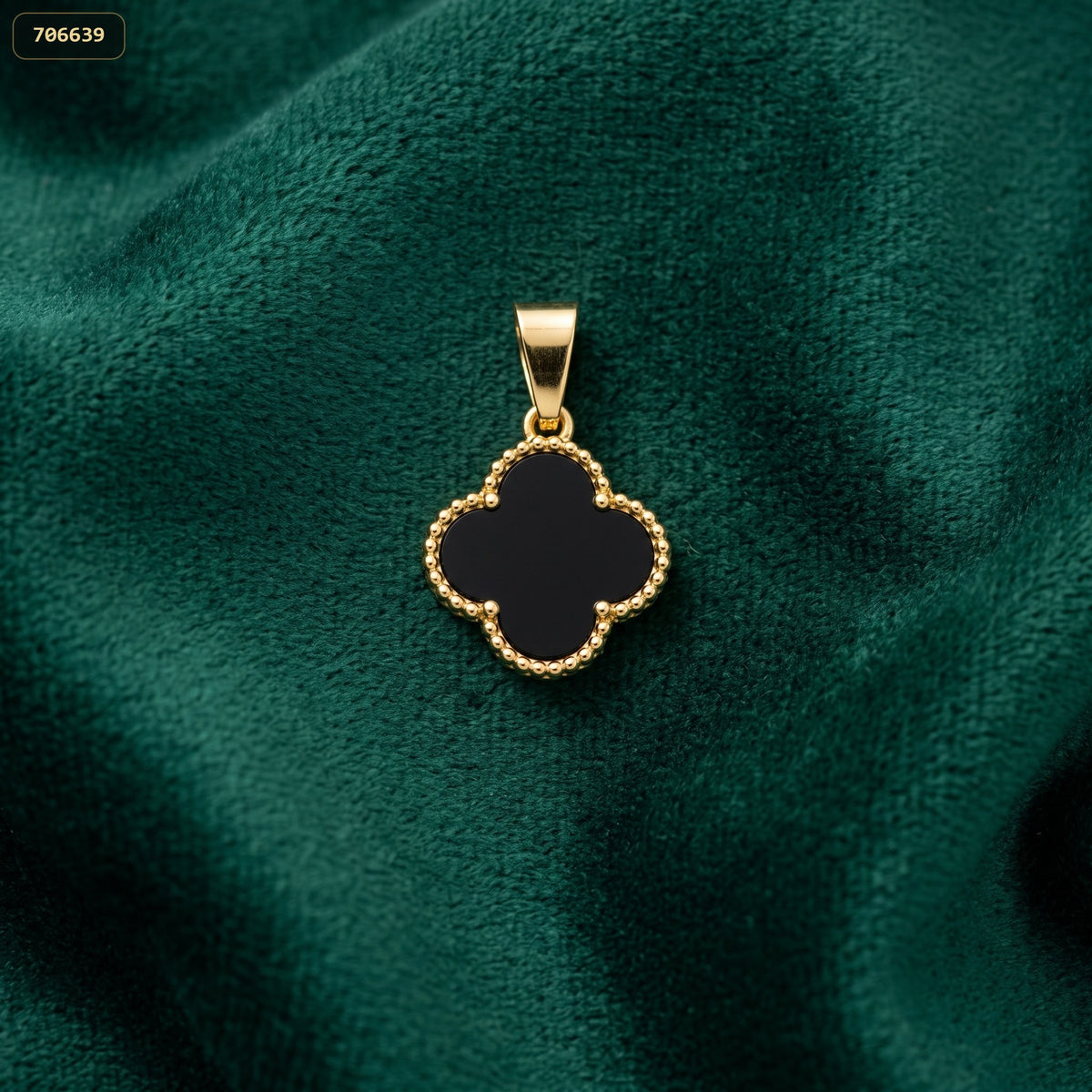 Dije Ac. Vancleef Acrl 1 Arg Lt 20X11MM - fondo verde