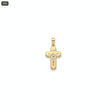 Dije Cruz Plana Cristo Plateador 14*27MM - con modelo