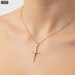 Dije Cruz Cristo Planeado Puntas Planas 19*36MM - con modelo