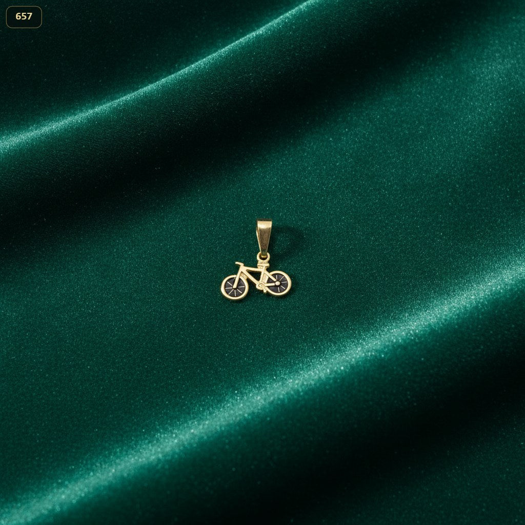 Dije BISICLETA15*12MM Ruedas Black - fondo verde