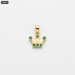 Dije Corona con 6 Piedras Zircón Verde - fondo blanco