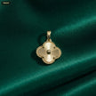 Dije Trébol Doble Diamante - fondo verde