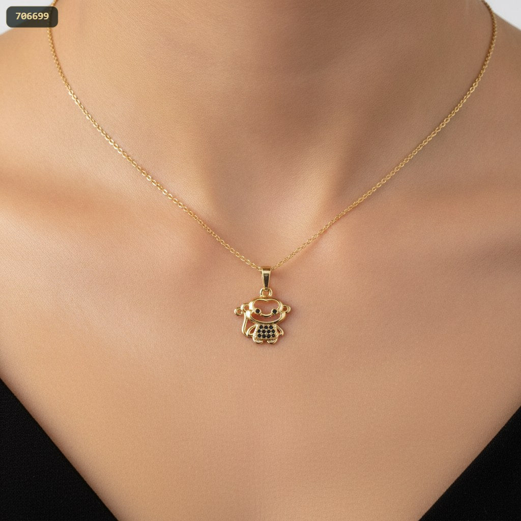 Dije Mono Filtrado con Piedras - con modelo