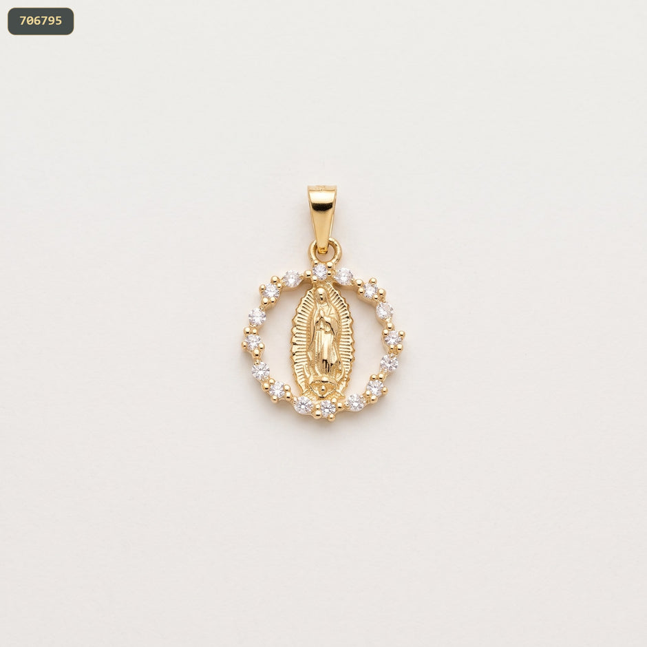 Dije Medalla Guadalupe 16MM Bordado - fondo blanco