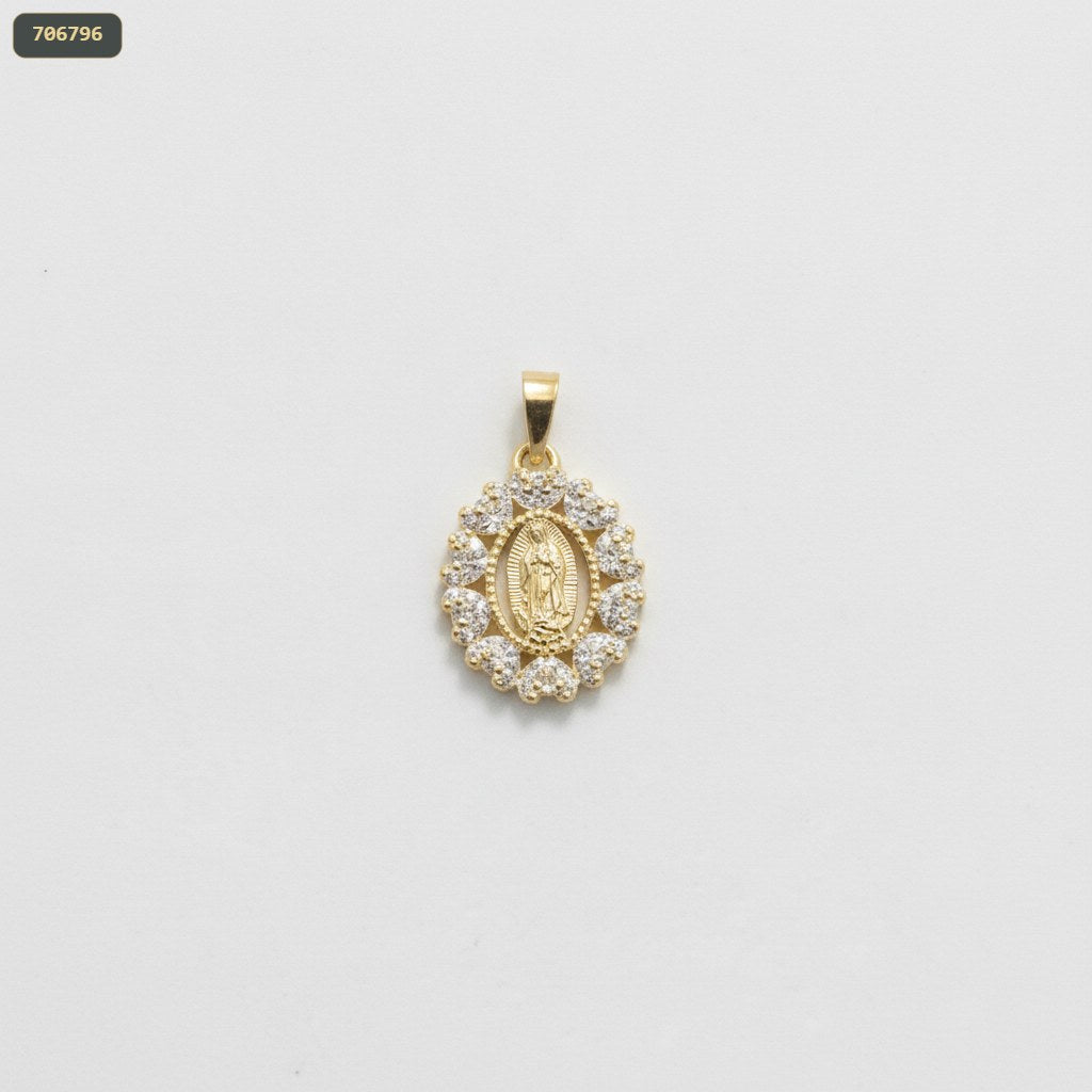Dije Medalla Guadalupe 16MM Borde Colores - fondo blanco