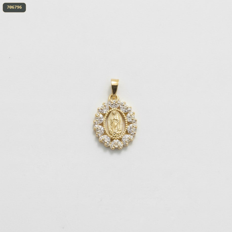 Dije Medalla Guadalupe 16MM Borde Colores - fondo blanco