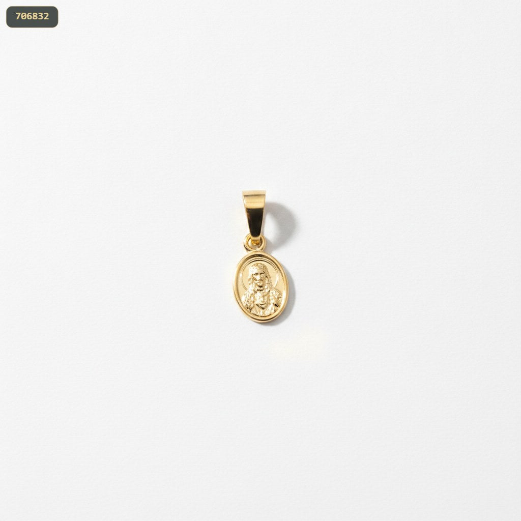 Dije Medalla Sagrado Corazon de Jesus 8*6 - fondo blanco