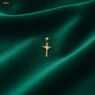 Dije Cruz con Manto 21*9MM - fondo verde