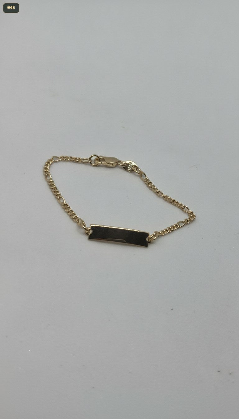 Pulsera Tejido 5X1 2MM*13CM/PLACA Lisa 5*20MM - fondo blanco