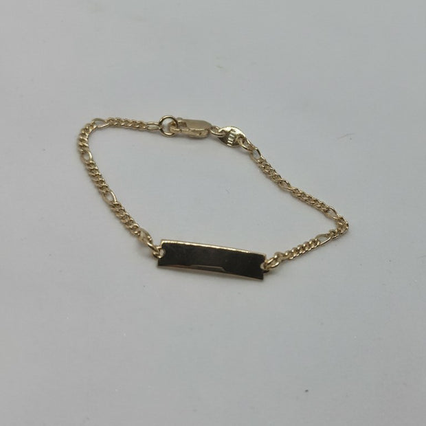 Pulsera Tejido 5X1 2MM*13CM/PLACA Lisa 5*20MM - fondo blanco
