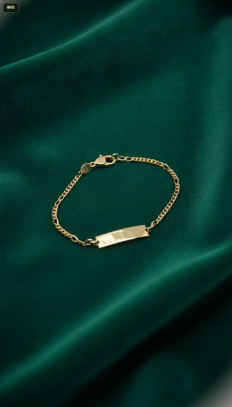Pulsera Tejido 5X1 2MM*13CM/PLACA Lisa 5*20MM - fondo verde