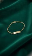 Pulsera Tejido 5X1 2MM*13CM/PLACA Lisa 5*20MM - fondo verde