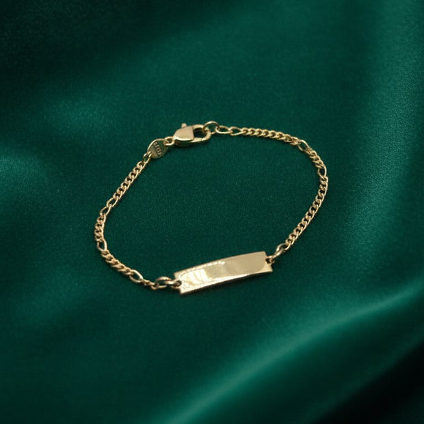 Pulsera Tejido 5X1 2MM*13CM/PLACA Lisa 5*20MM - fondo verde