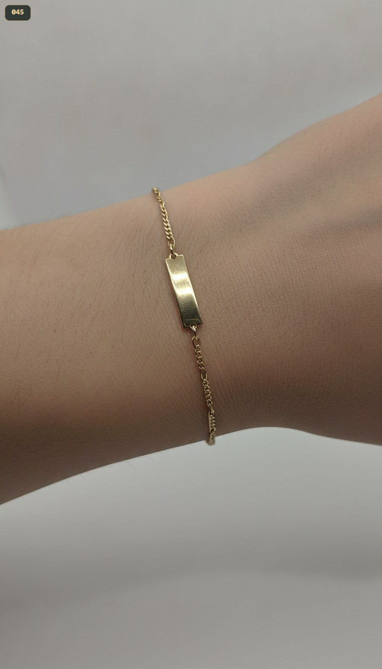 Pulsera Tejido 5X1 2MM*13CM/PLACA Lisa 5*20MM - con modelo