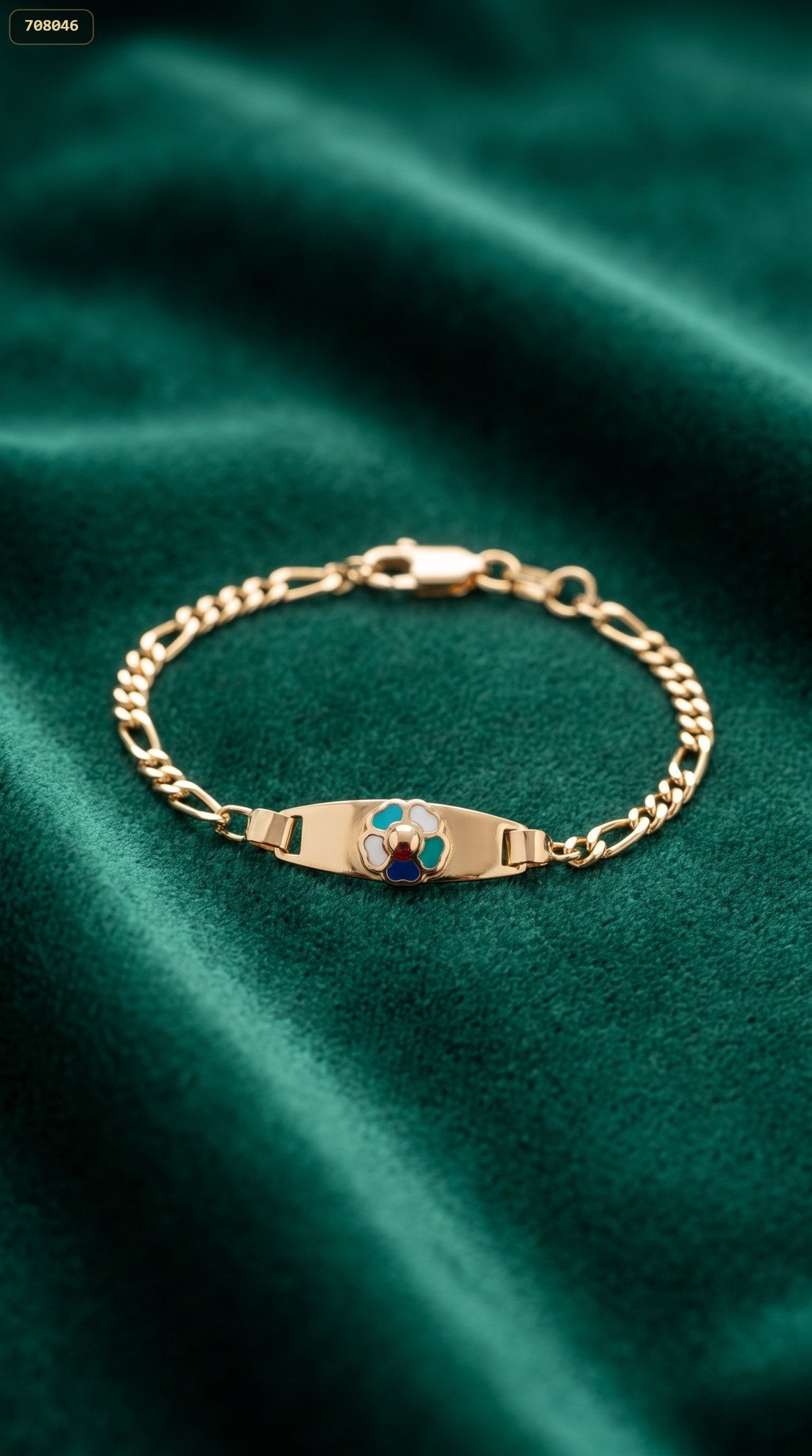 Pulsera Esclava Flor 14CM Tejido Cartier - fondo verde