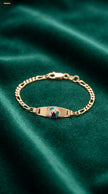 Pulsera Esclava Flor 14CM Tejido Cartier - fondo verde