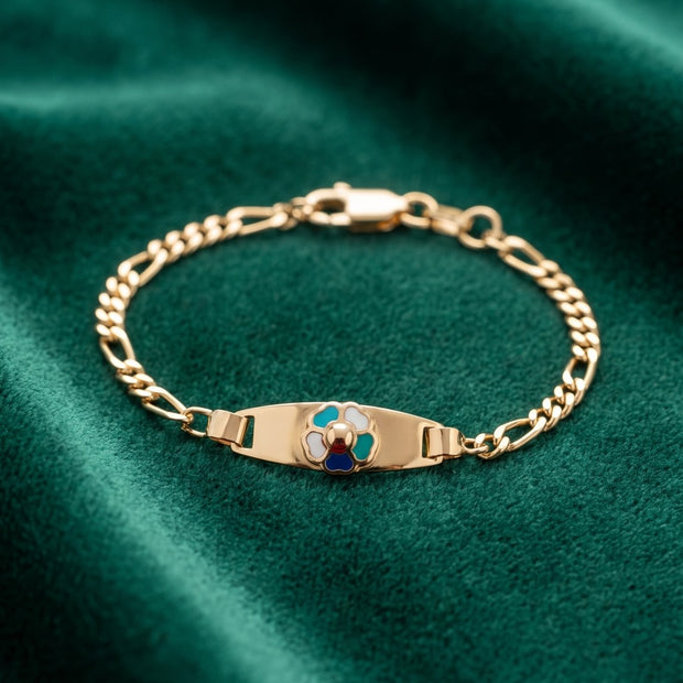 Pulsera Esclava Flor 14CM Tejido Cartier - fondo verde