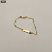 Pulsera Eslabones 1*14CM/PLACA Lisa 4.6*20MM Balin 3MM - fondo blanco
