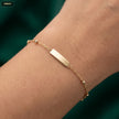 Pulsera Eslabones 1*14CM/PLACA Lisa 4.6*20MM Balin 3MM - con modelo