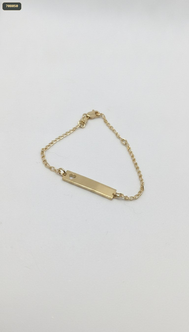 Pulsera Placa Silueta Corazon 14CM - fondo blanco