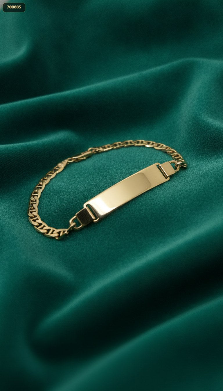 Pulsera Placa Tejido Escalera 21CM 4MM - fondo verde
