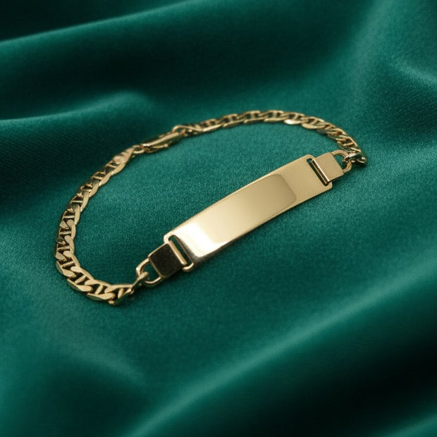 Pulsera Placa Tejido Escalera 21CM 4MM - fondo verde