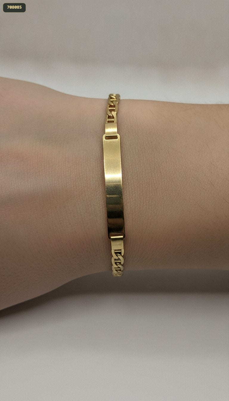 Pulsera Placa Tejido Escalera 21CM 4MM - con modelo