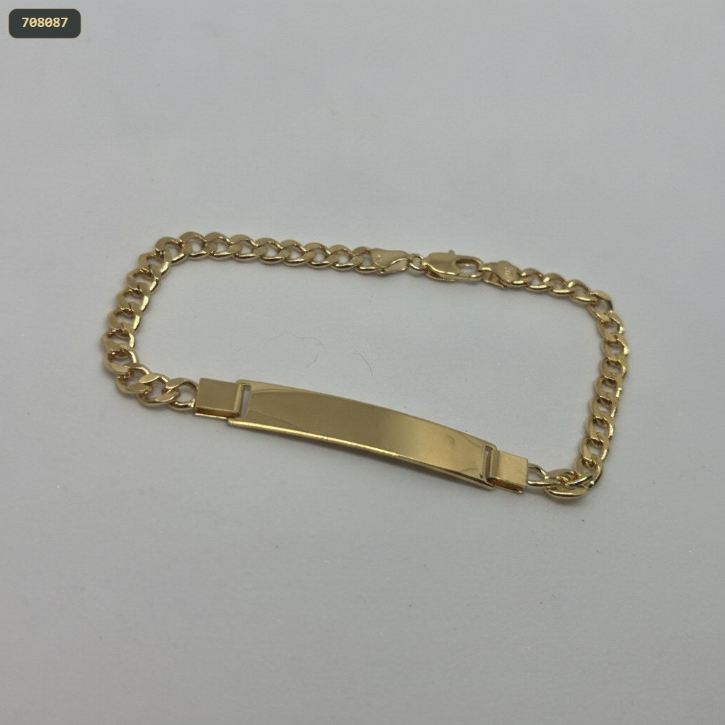 Pulsera Placa Tejido Cubana 21CM 5MM - fondo blanco