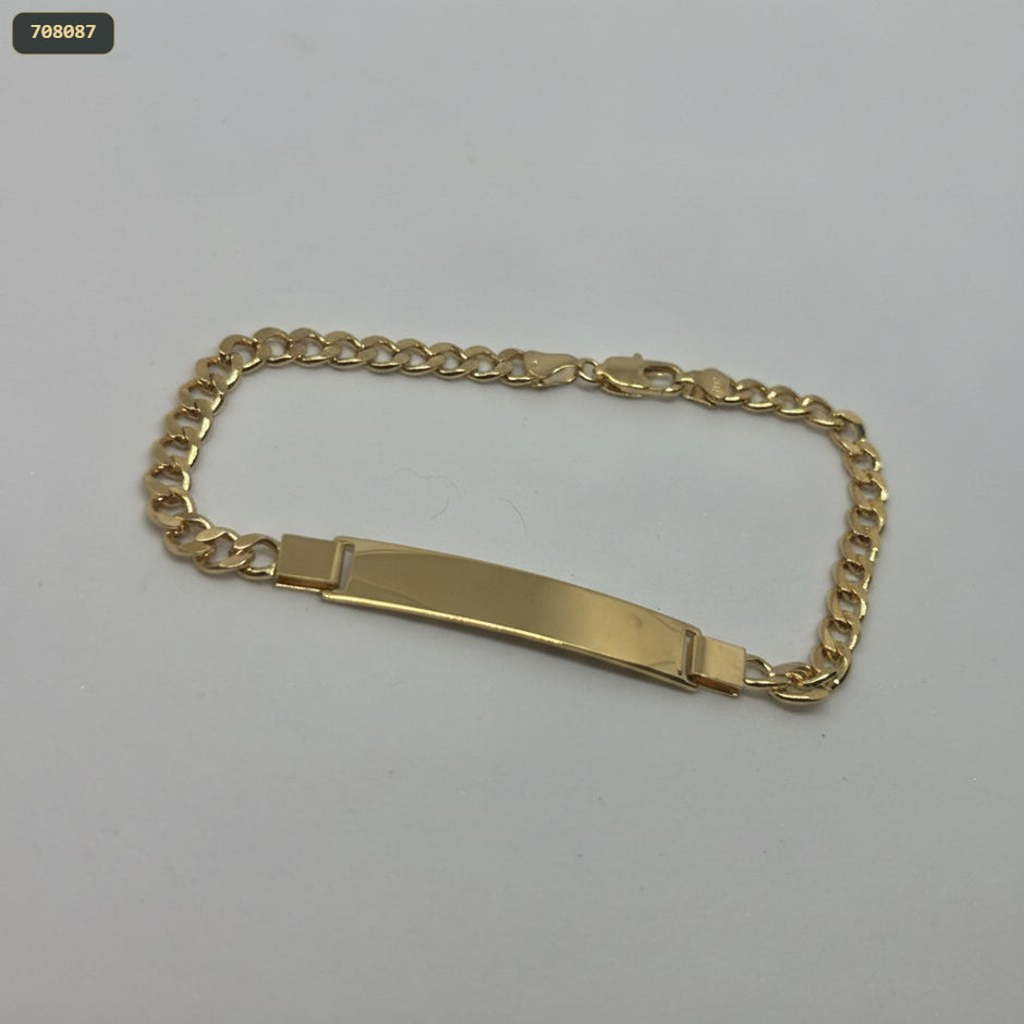 Pulsera Placa Tejido Cubana 21CM 5MM - fondo blanco