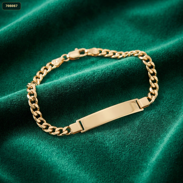 Pulsera Placa Tejido Cubana 21CM 5MM - fondo verde
