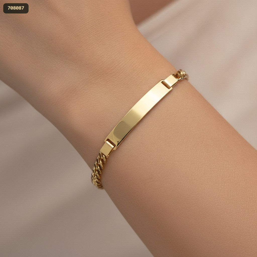 Pulsera Placa Tejido Cubana 21CM 5MM - con modelo