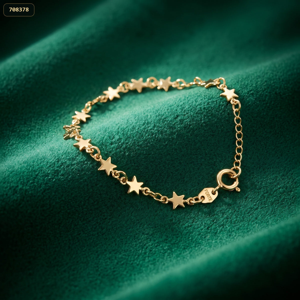Pulsera Estrellas 18CM - fondo verde