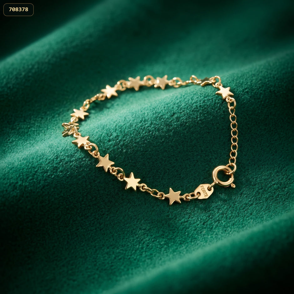 Pulsera Estrellas 18CM - fondo verde