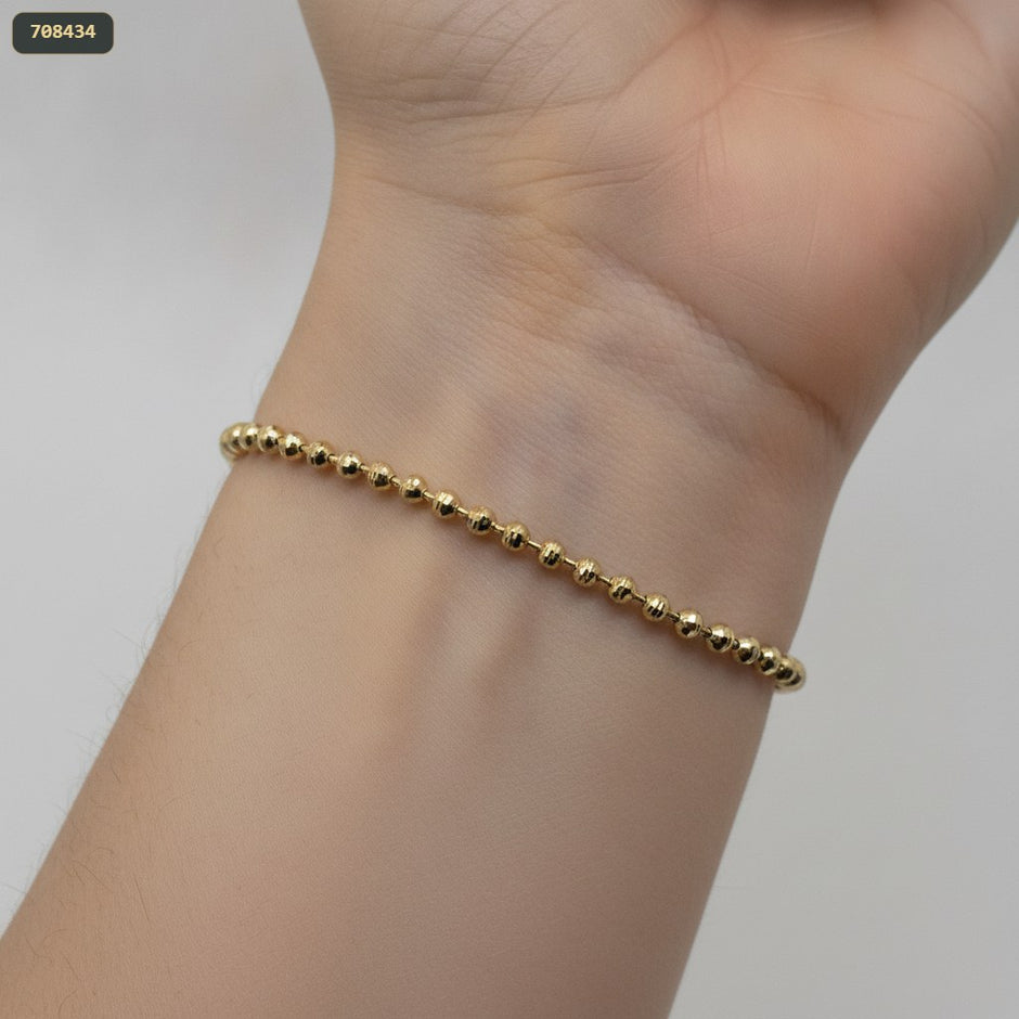 Pulsera Militar Balin Facetado 4MM 21CM - fondo blanco