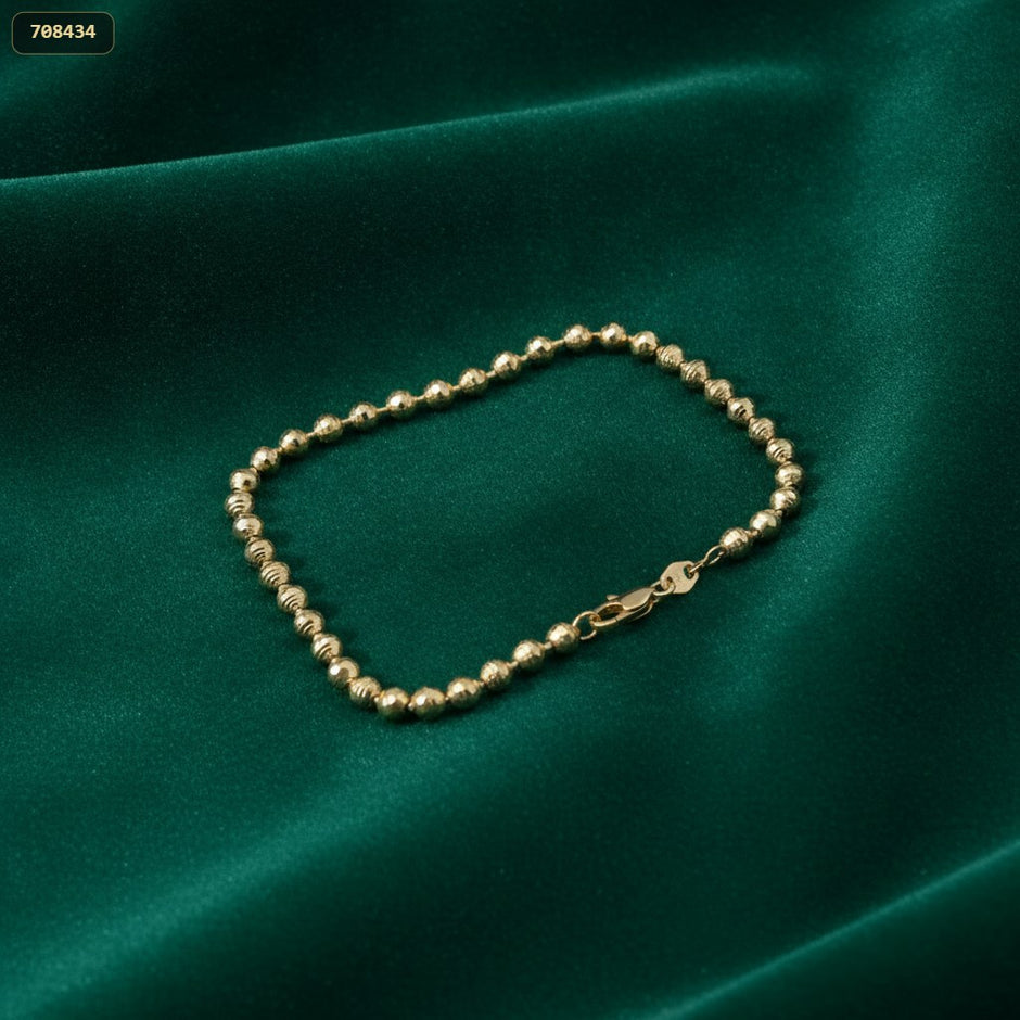 Pulsera Militar Balin Facetado 4MM 21CM - fondo verde