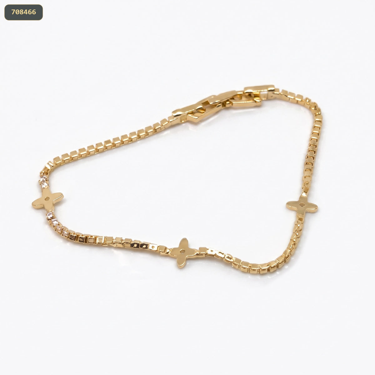 Pulsera Tennis Clasica con Charms Flores 18CM - fondo blanco
